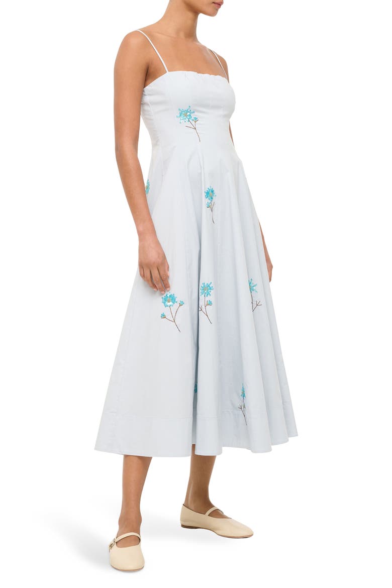 Wylie Embellished Midi Sundress, Alternate, color, WHITE DANDELION SKY