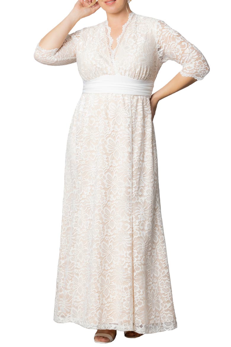 Amour Lace Gown, Alternate, color, IVORY LACE/ NUDE LINING