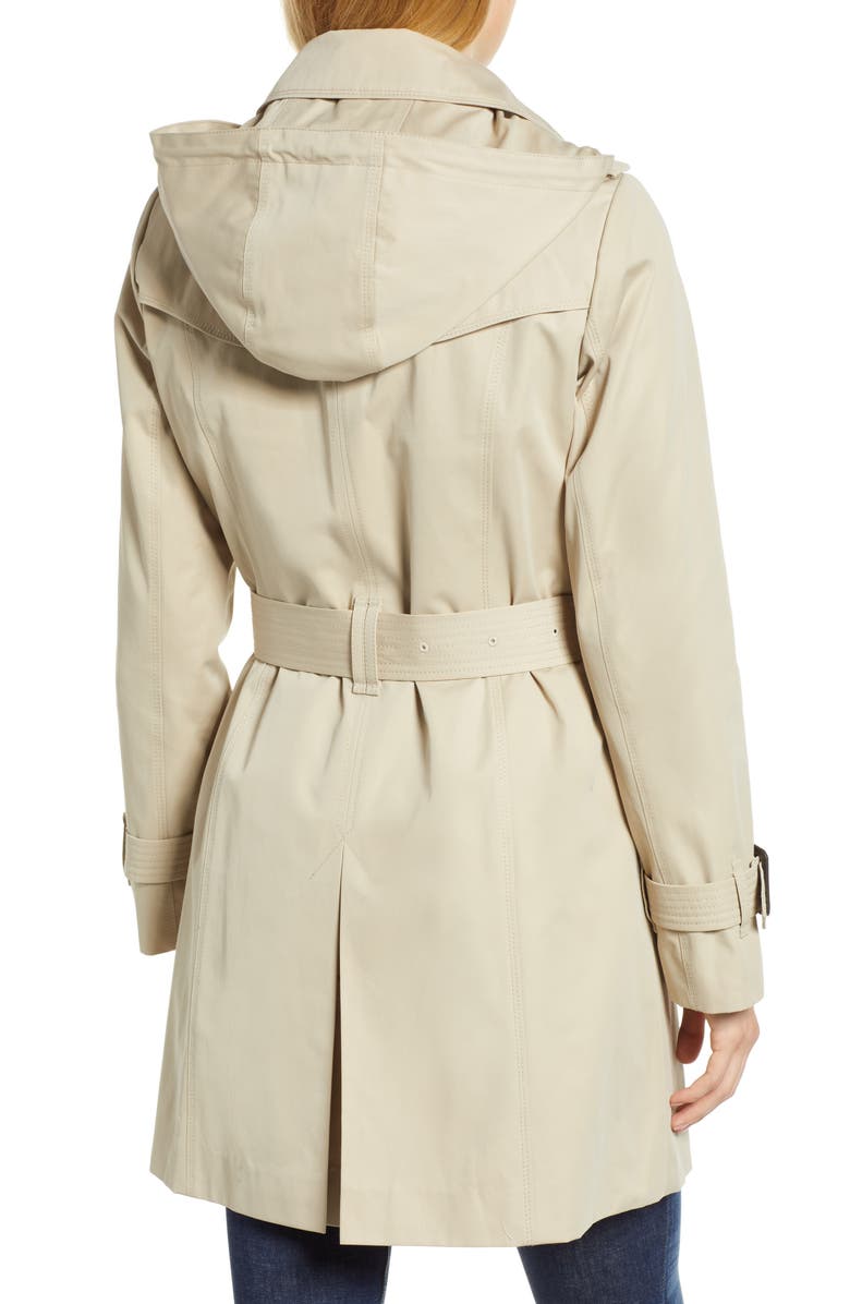 London Fog Trench Coat with Detachable Liner & Hood, Alternate, color, Stone
