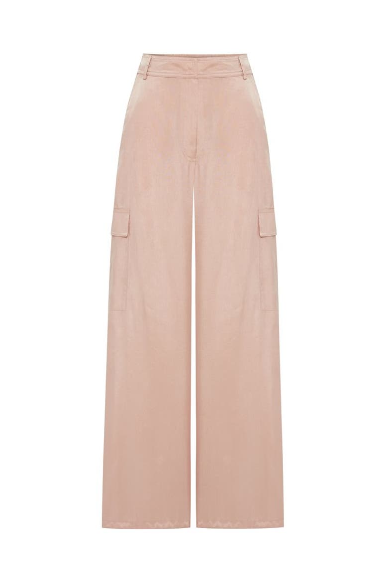 Gemma High Waist Cargo Trousers, Alternate, color, POWDER