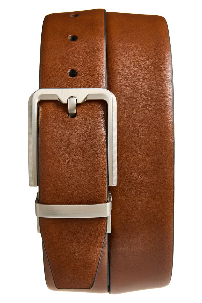 Cliff Leather Belt, Main, color, LUGGAGE