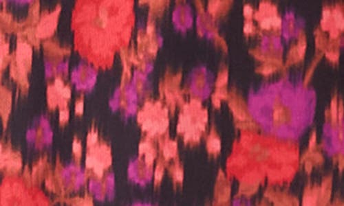 Cece Blurred Floral Long Sleeve Minidress In Multi