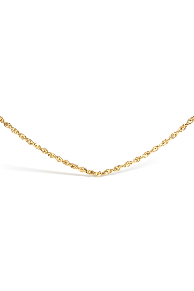 Men's Solid 10K Yellow Gold 3.2mm Light Rope Chain Necklace, Alternate, color, Yellow Gold