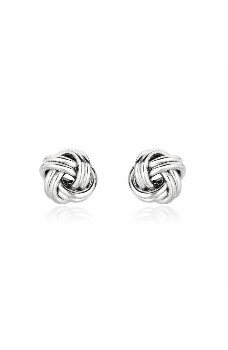 The Lovery Fine Jewelry Large Polished Knot Stud Earring, Alternate, color, Sterling Silver