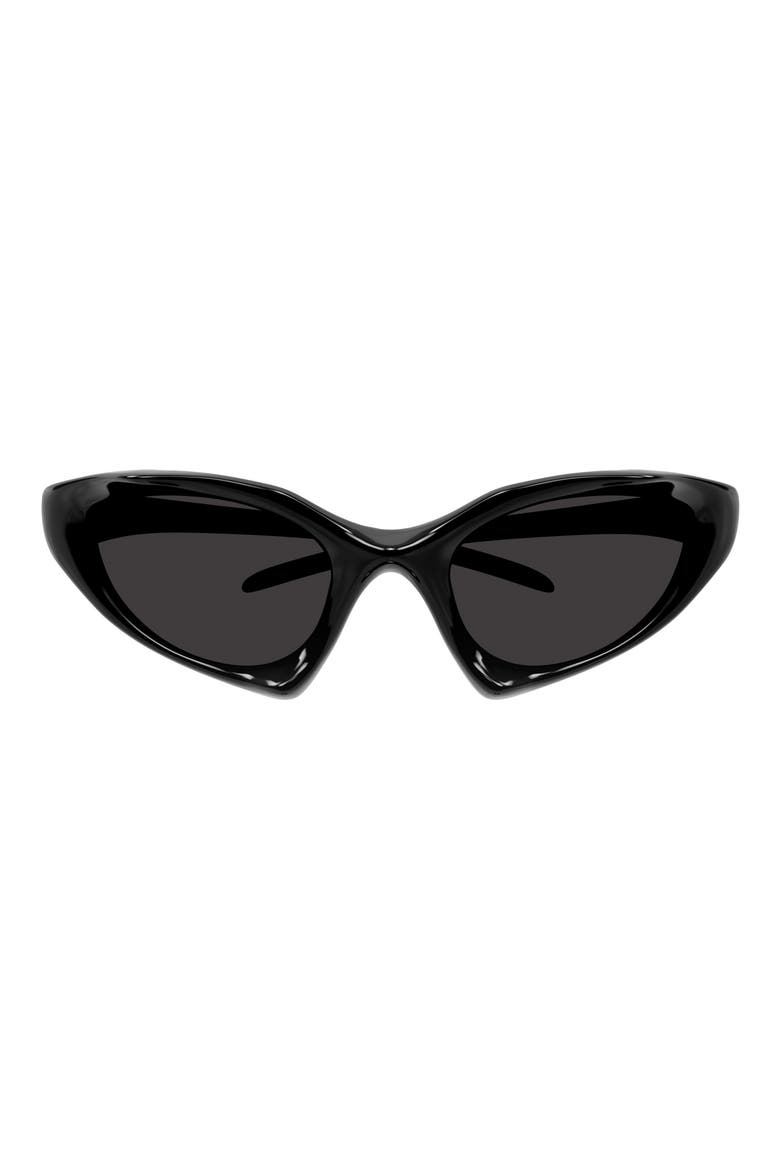 67mm Oversize Geometric Sunglasses, Main, color, BLACK