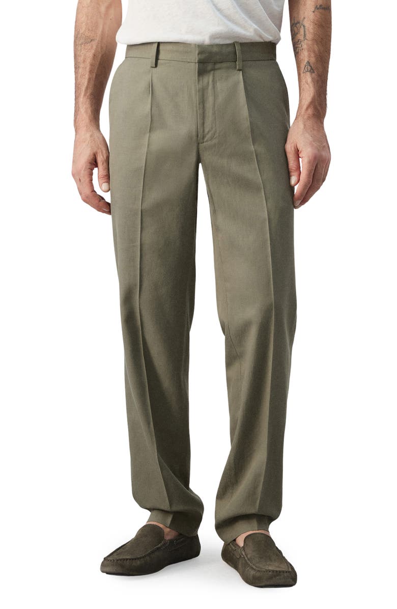 MANGO Slim Fit Pants, Main, color, Green