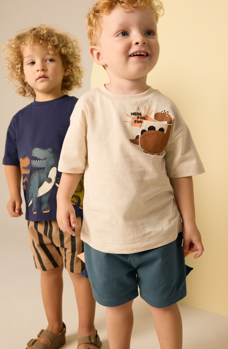 NEXT Kids' 4-Piece Mix & Match Dinosaur T-Shirt & Shorts Set, Alternate, color, 