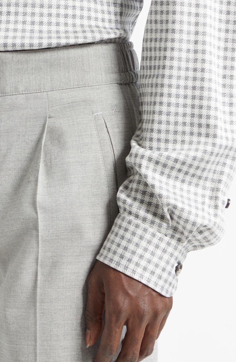 ISAIA Pleated Wool Blend Pants, Alternate, color, Grigio Nuvola