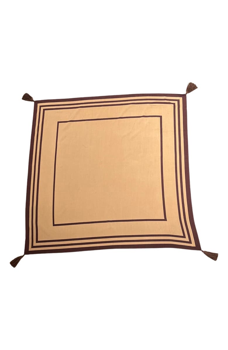 Nicole Miller Tassel Corner Scarf, Alternate, color, Tan