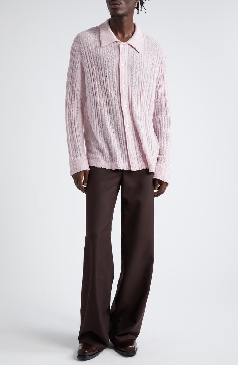 Séfr Riku Mixed Stitch Merino Wool Cardigan, Alternate, color,