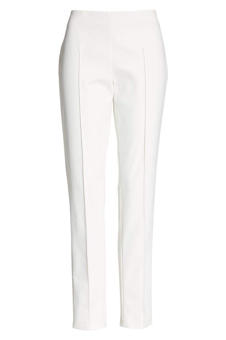 Melissa Slim Techno Cotton Blend Pants, Alternate, color, OFF WHITE