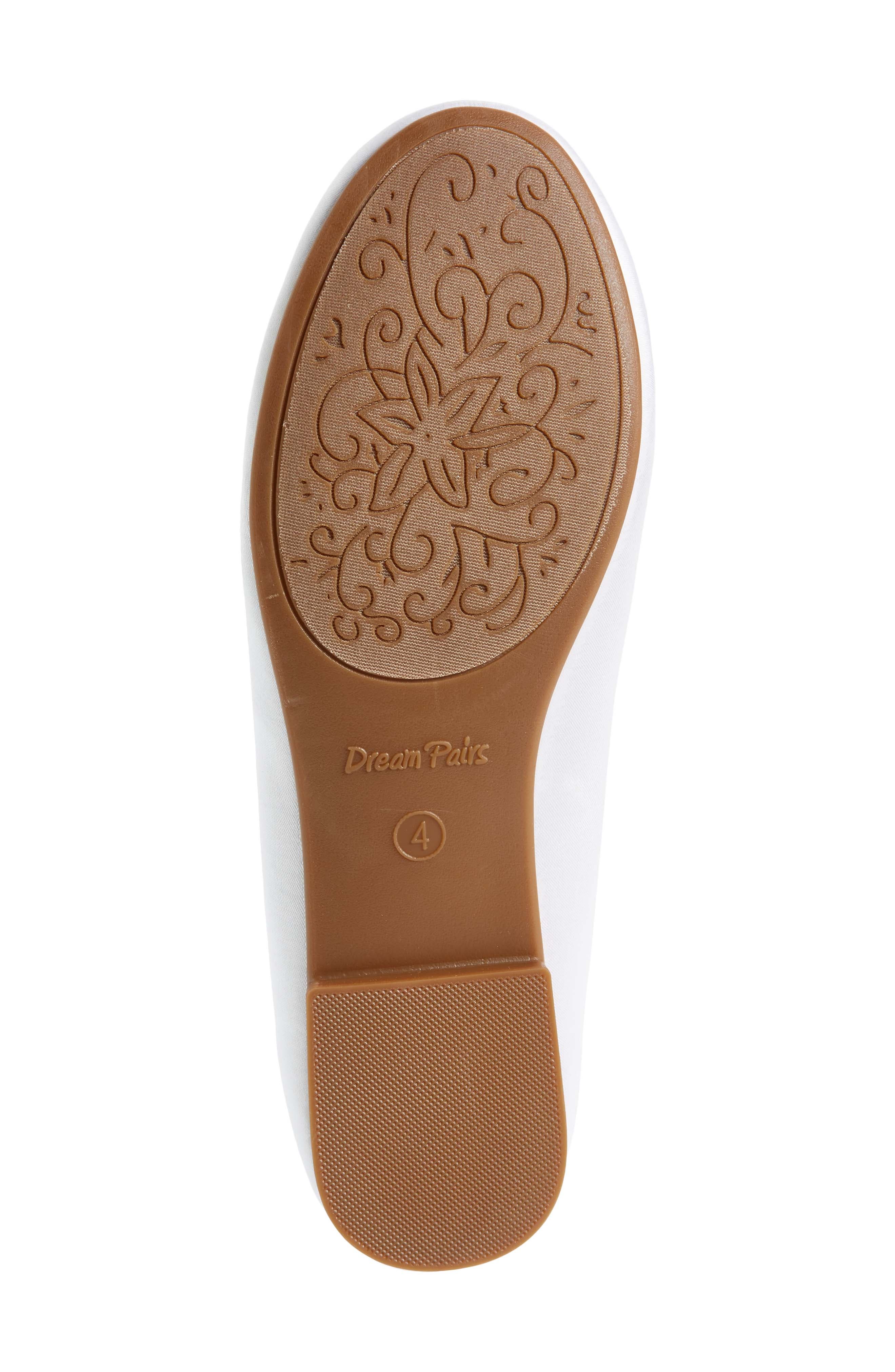 DREAM PAIRS Kids' Ballerina Flat, Alternate, color, White/ Satin