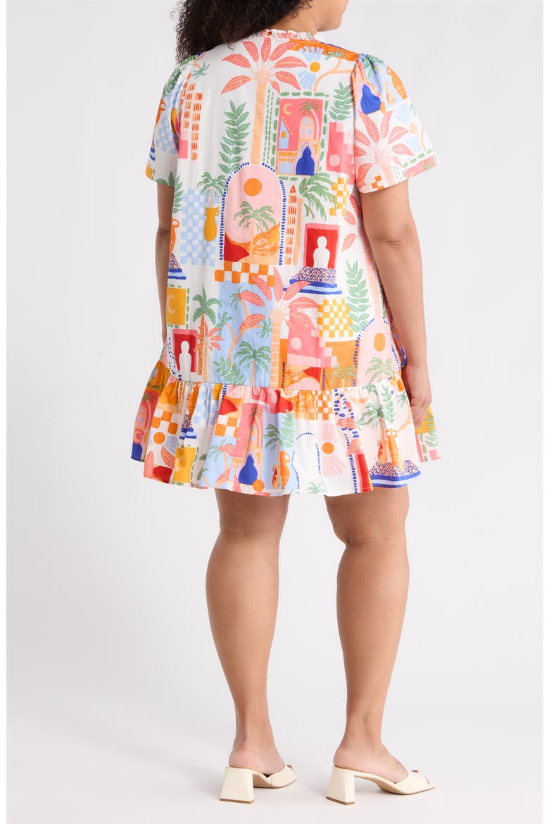Petrolia Print Minidress, Alternate, color, ORANGE-PINK-WHTE