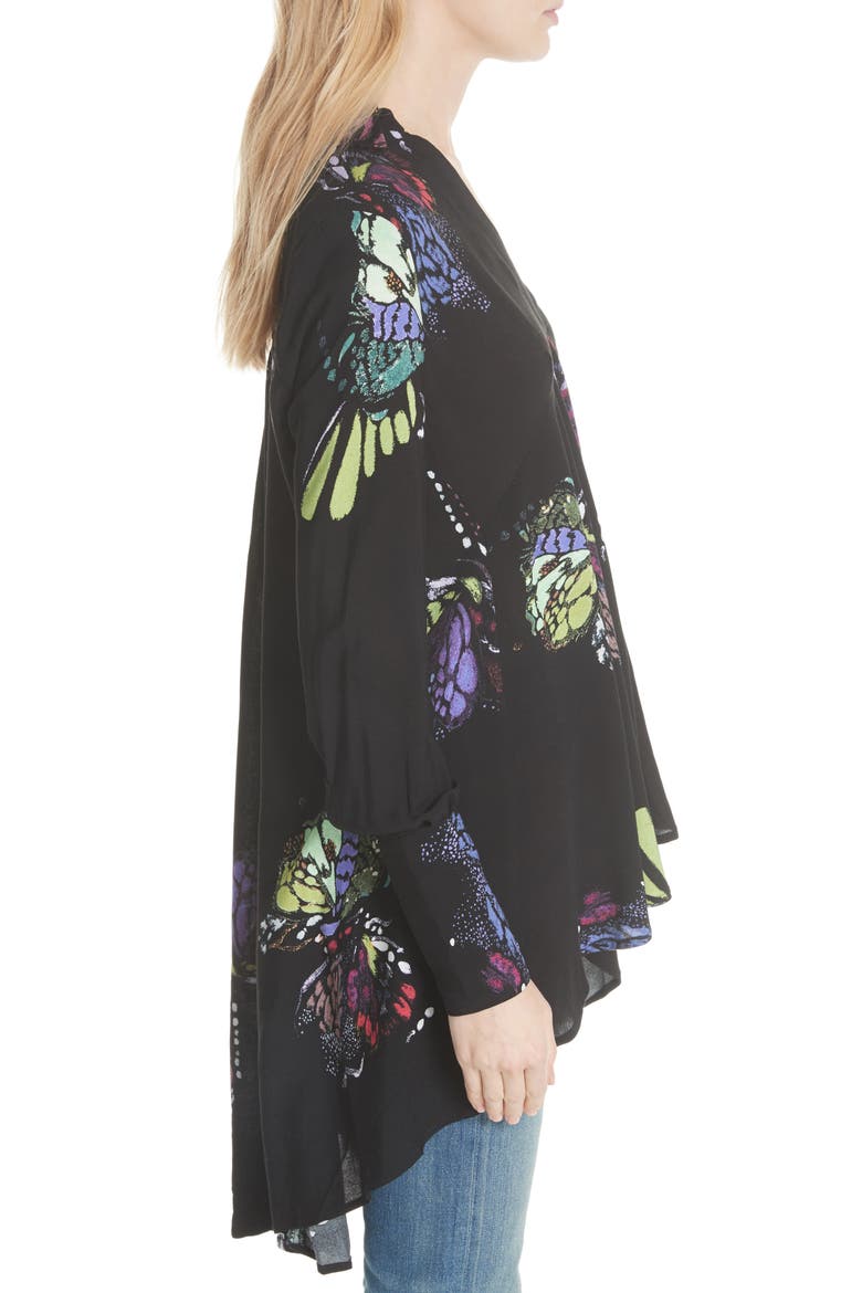 Field of Butterflies Tunic, Alternate, color, BLACK