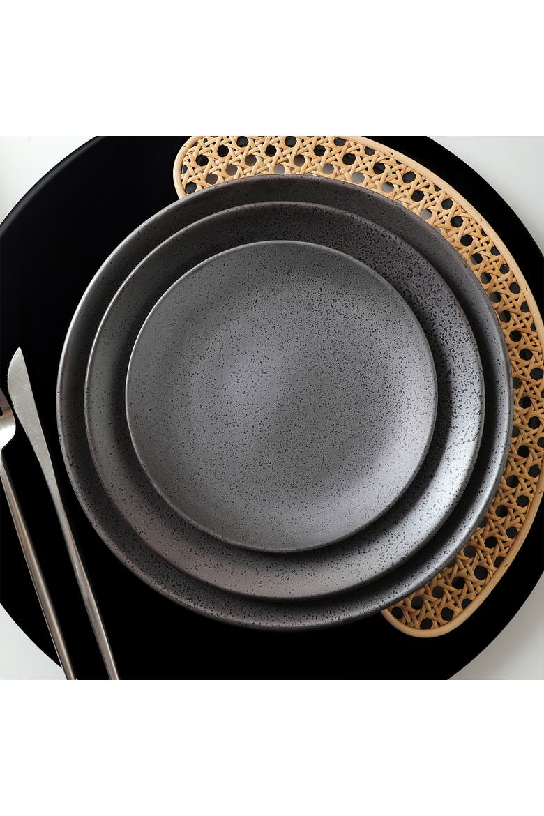 Valencia Porcelain 32-Piece Dinnerware Set, Main, color, Metallic Grey