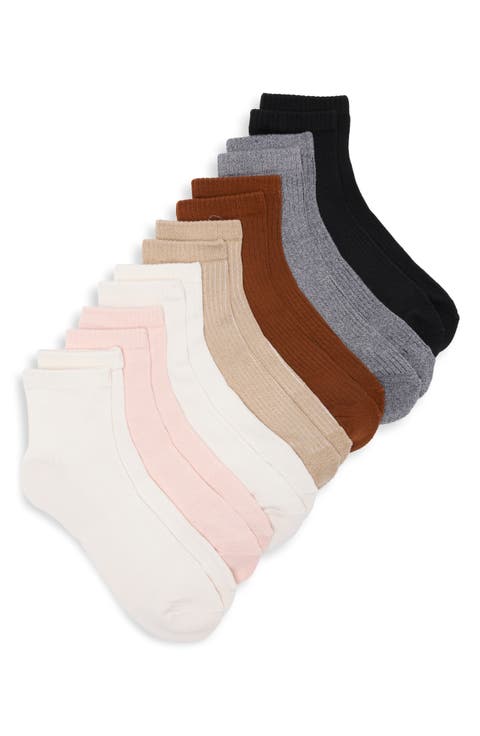 7-Pack Quarter Length Crew Socks