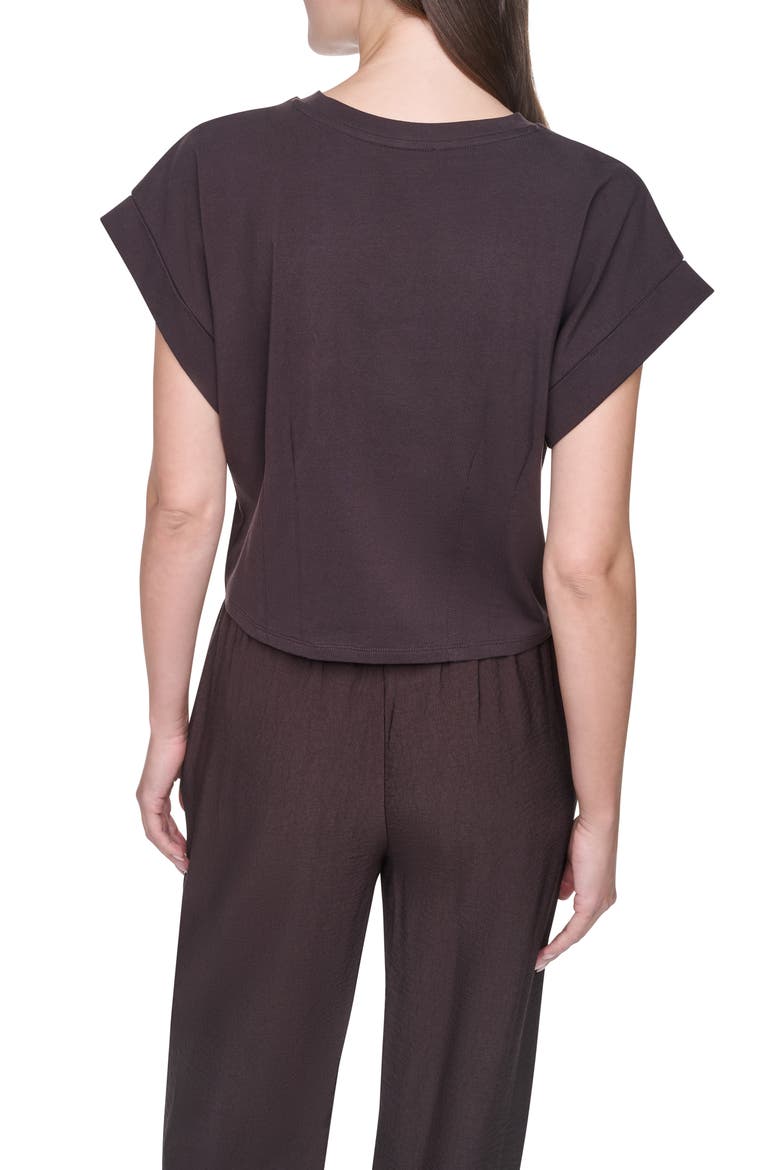 Crop Shoulder Crop T-Shirt, Alternate, color, TOBACCO