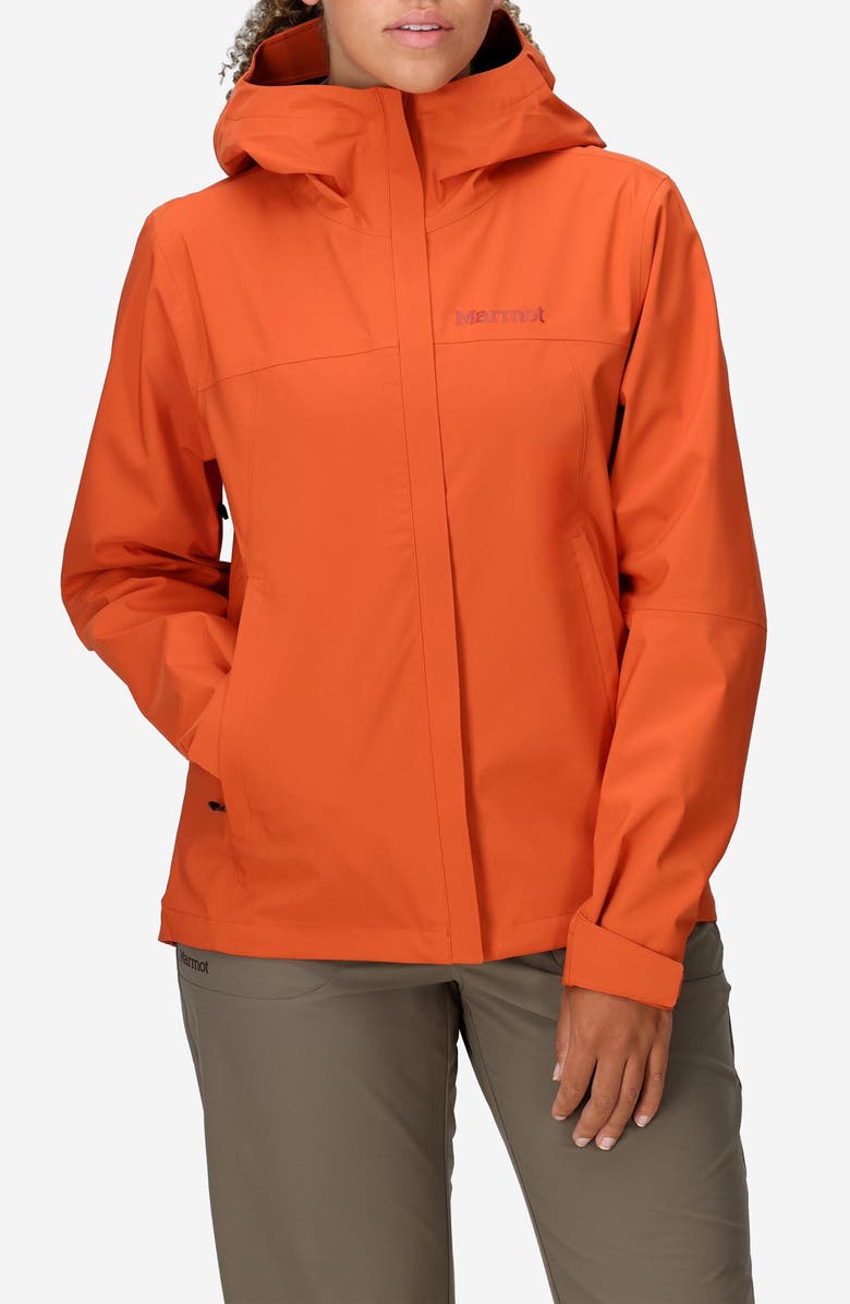Marmot PreCip<sup>®</sup> Eco Pro Waterproof Hooded Jacket, Main, color, Ginger Blossom
