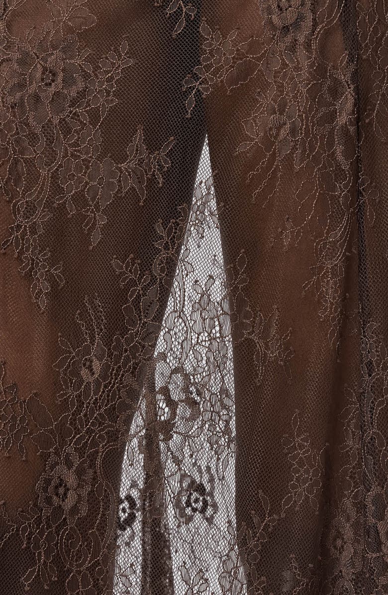 AllSaints Arran Sheer Lace Maxi Skirt, Alternate, color, Bitter Brown