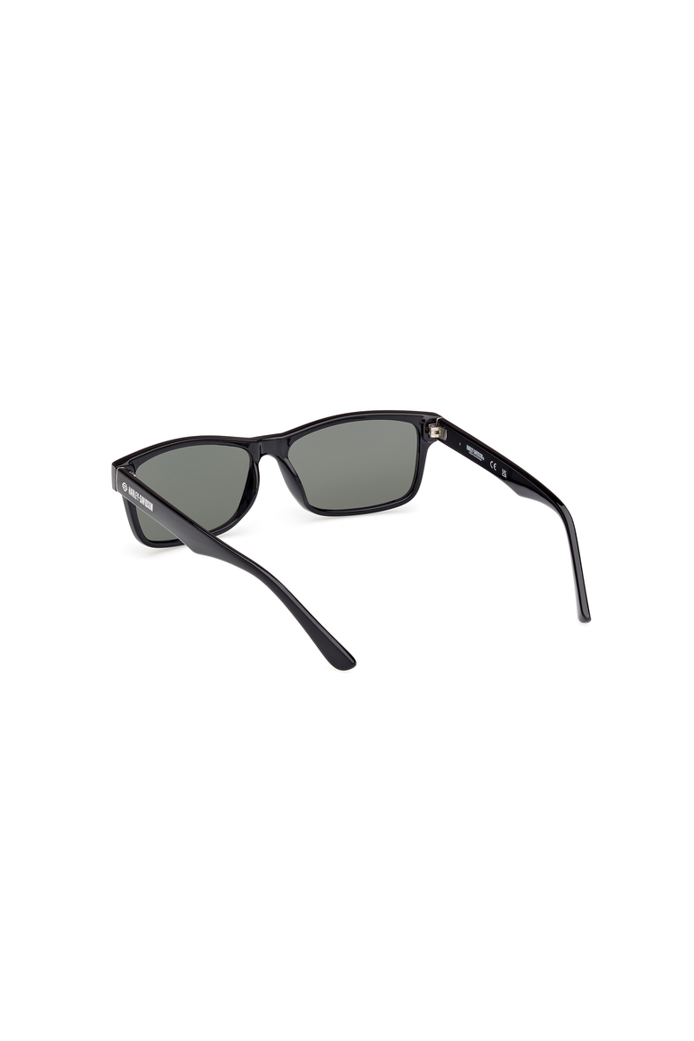 Rounded Rectangular Acetate Sunglasses, Alternate, color, Shiny Black / Green