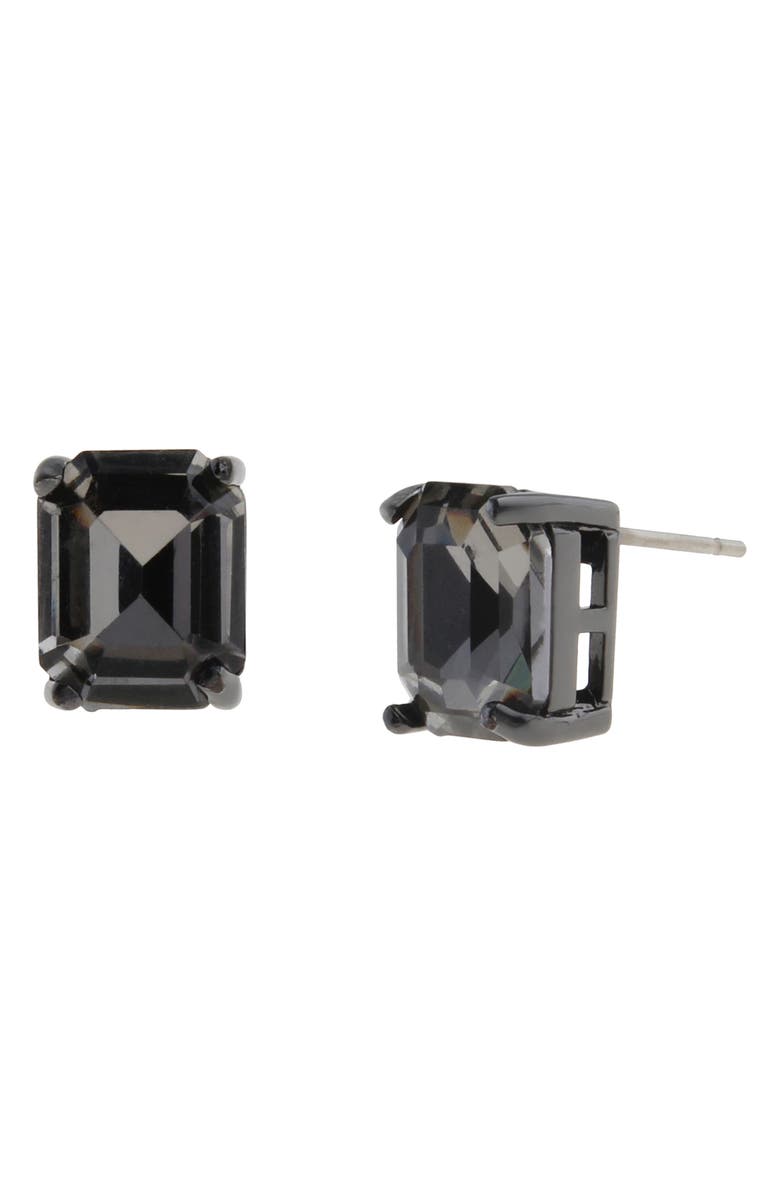Kurt Geiger London Square Crystal Stud Earrings, Main, color, Black Diamond