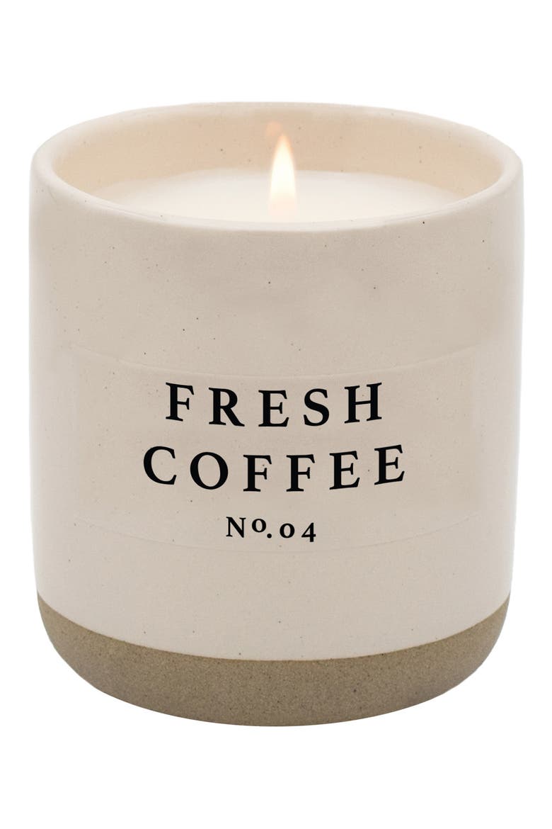 Fresh Coffee 12 oz. Stoneware Candle - Set of 2, Main, color, TAN
