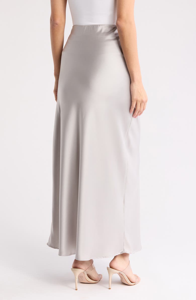 Renee C Satin A-Line Skirt, Alternate, color, Silver