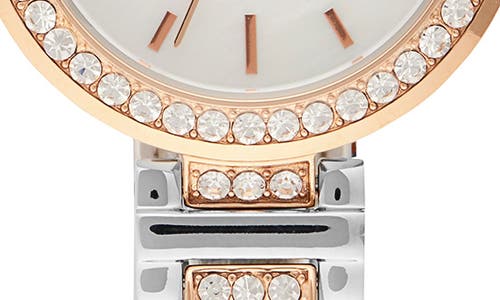 Fossil Karli Crystal Embellished Three-hand Quartz Bracelet Watch, 34mm In Silver