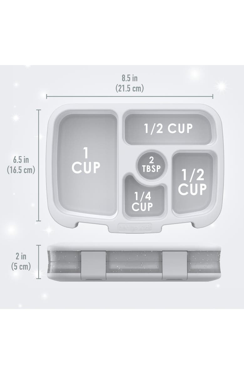 BENTGO Kids' Prints Lunch Box - Dots, Alternate, color, Grey Silver