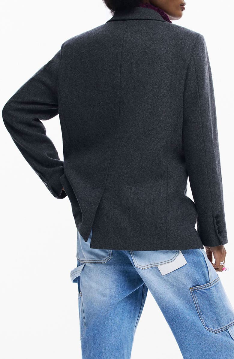 Desigual Hooded Blazer, Alternate, color, Dark Grey