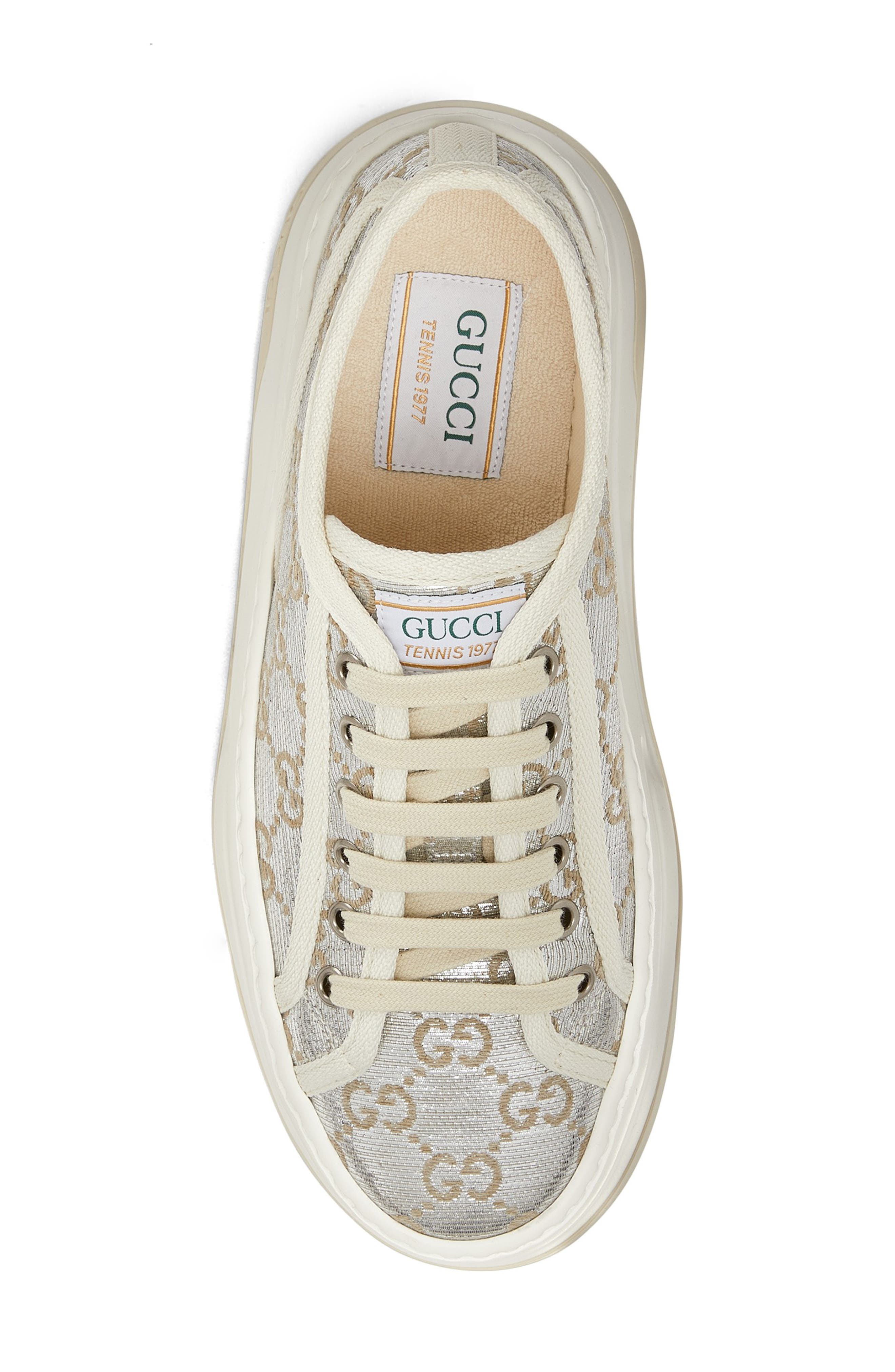 Gucci Tennis 1977 Platform Sneaker, Alternate, color, Silver