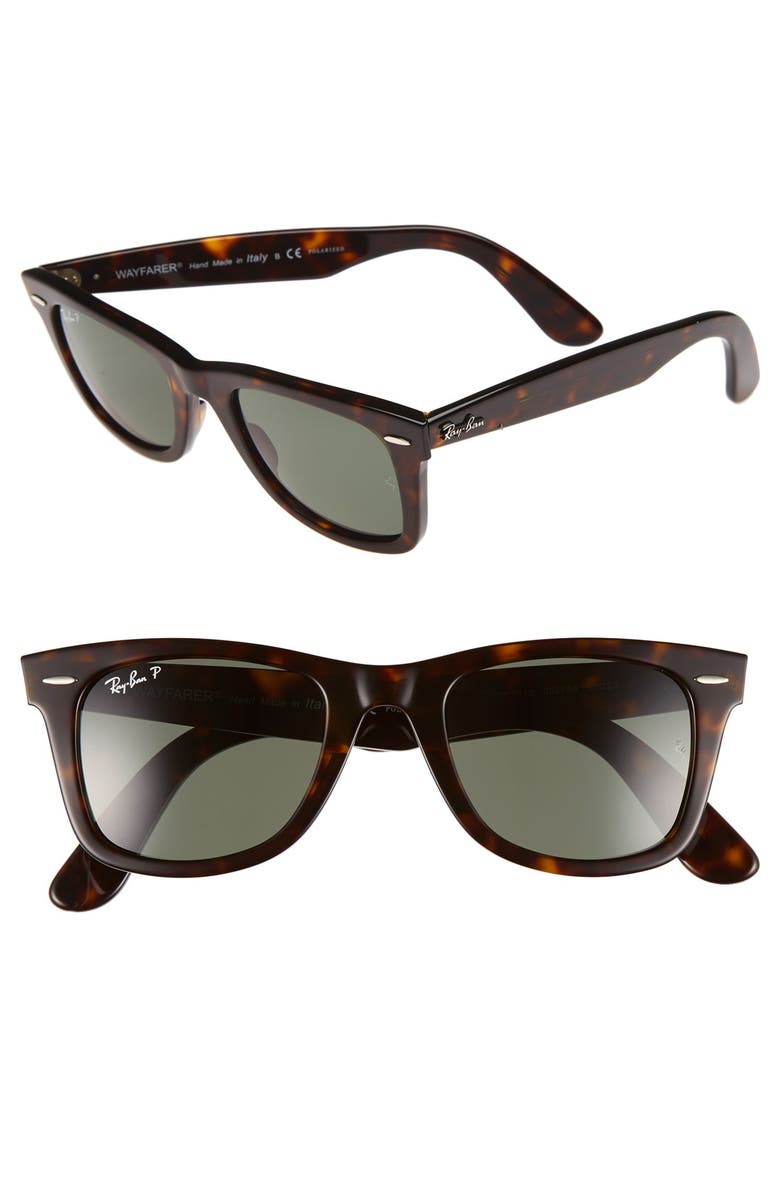 Ray-Ban 'Classic Wayfarer' 50mm Polarized Sunglasses, Main, color, 