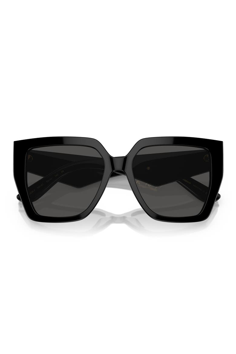 55mm Square Sunglasses, Alternate, color, BLACK