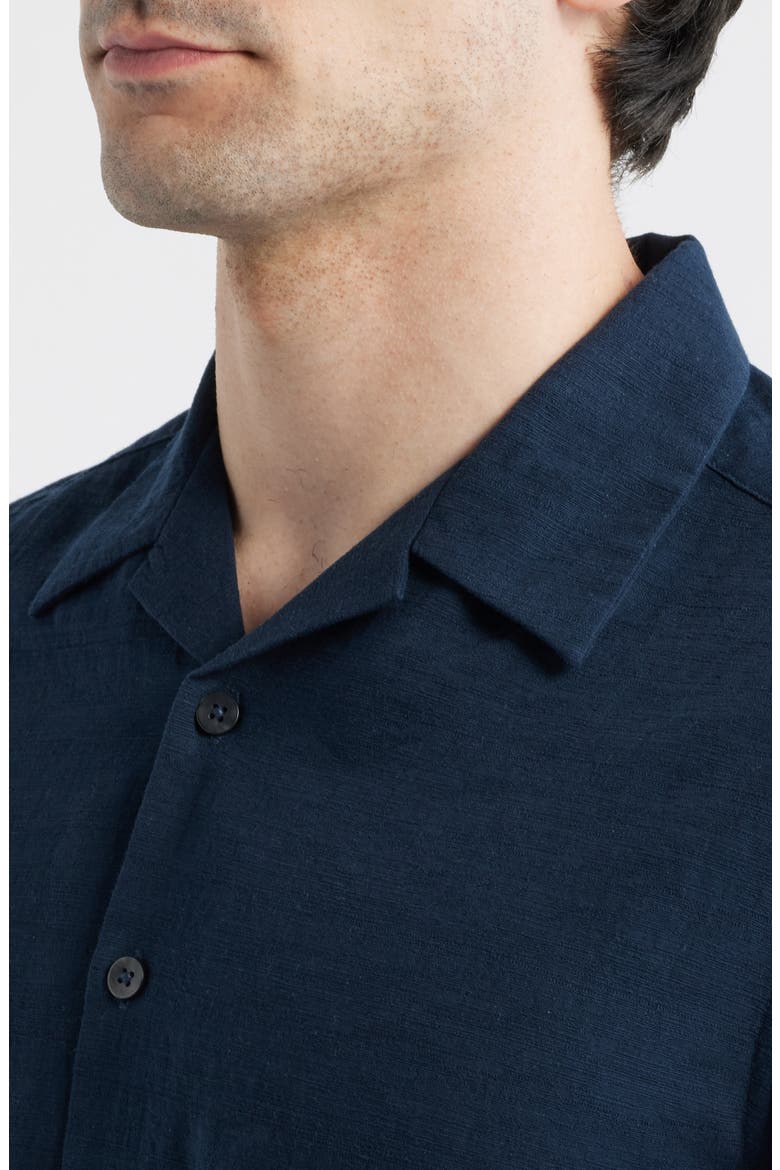 Ephesia Slub Cotton Camp Shirt, Alternate, color, NAVY