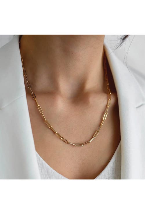 Best Silver 14k Yellow Gold 4.5mm Paper Clip Chain Necklace In Gold