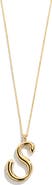 BaubleBar Script Initial Pendant Necklace