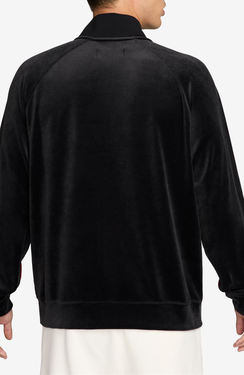 Jordan Jumpman Embroidered Velour Track Jacket, Alternate, color, Black/ Gym Red