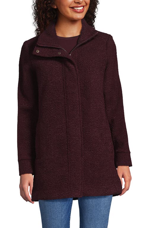 Lands' End Boucle Fleece Coat In Red