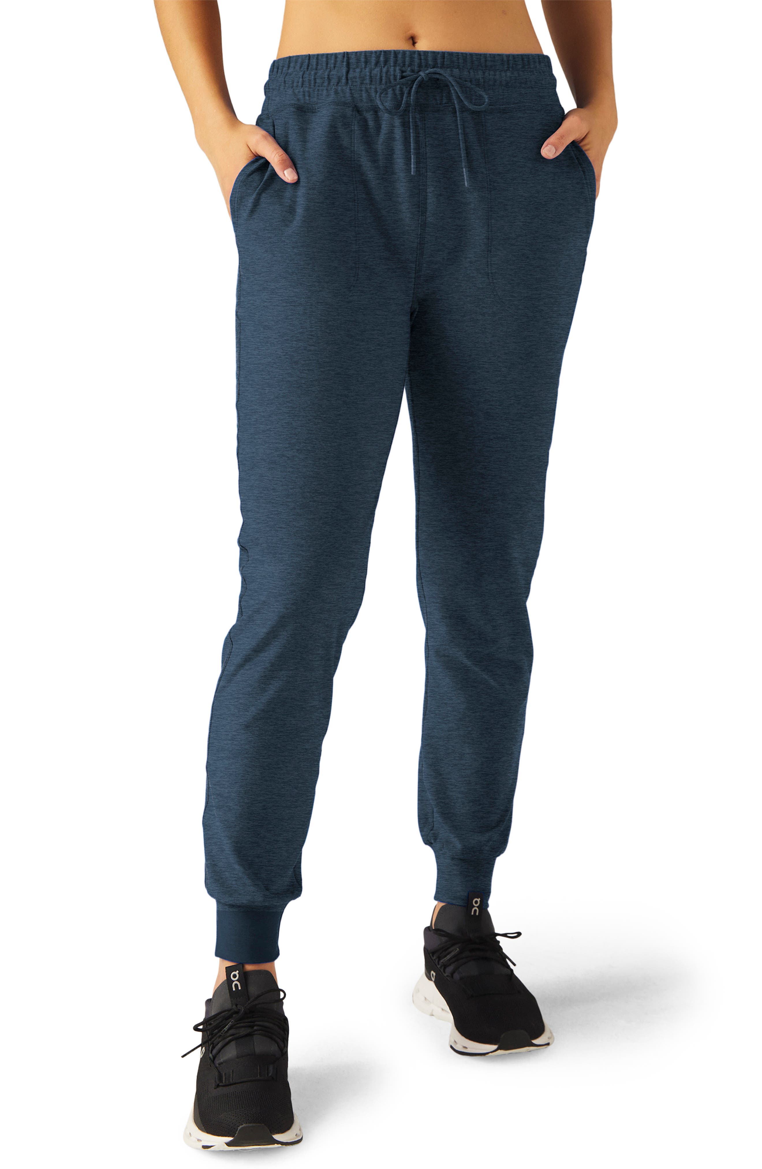 Beyond Yoga Commuter Space Dye Midi Joggers in Nocturnal Navy 
