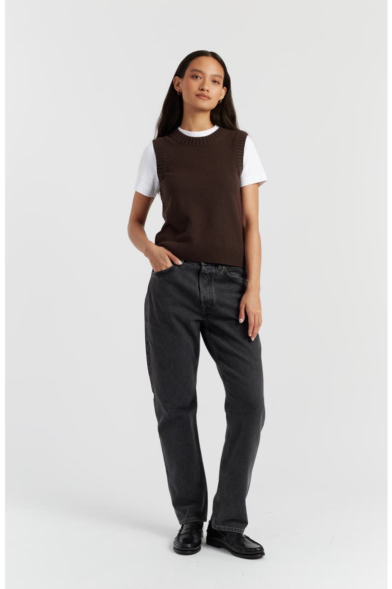 Wool Cashmere Tank, Alternate, color, Chocolate