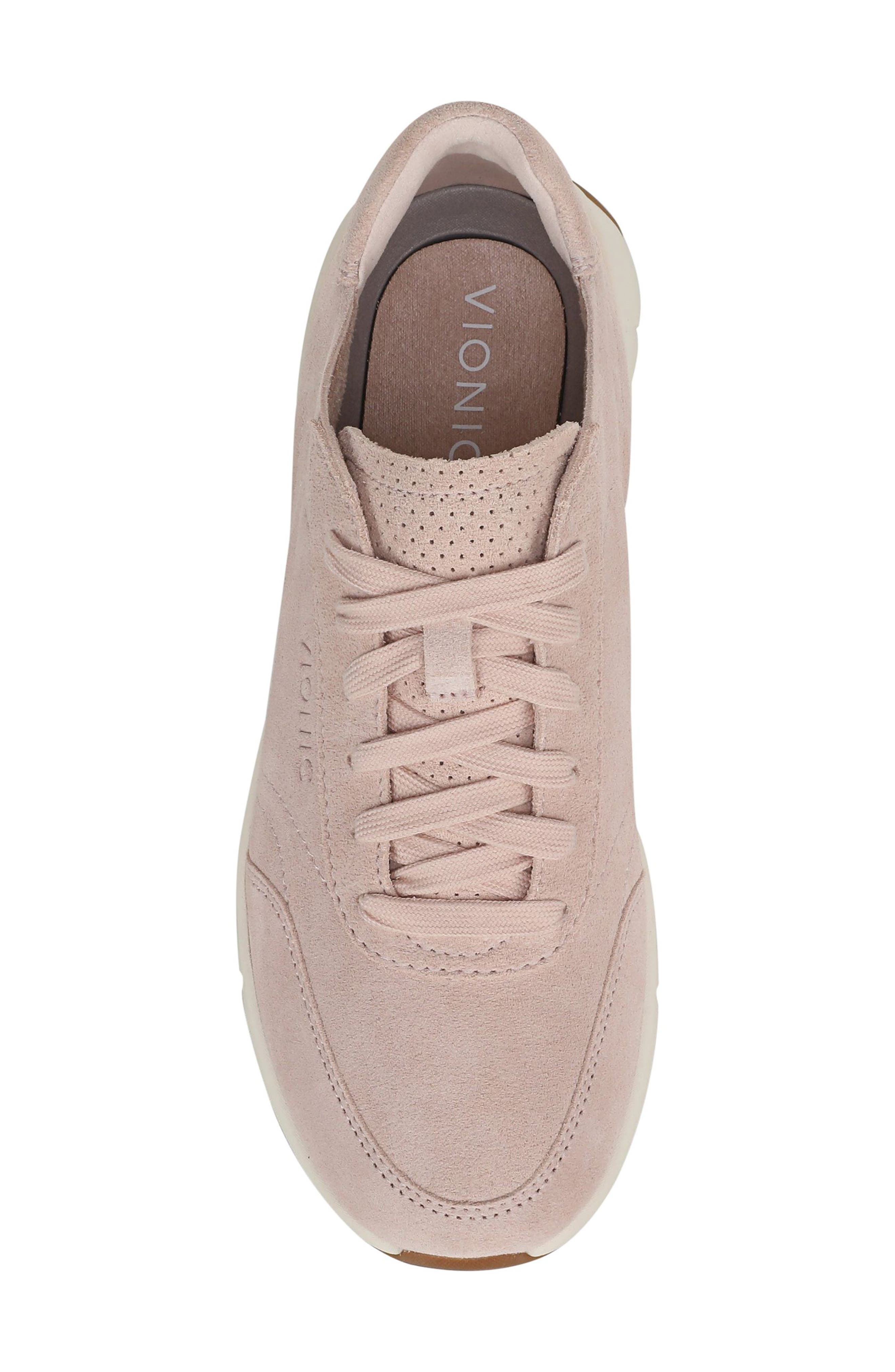 Uptown Metallic Suede Sneaker, Alternate, color, CAMEO ROSE