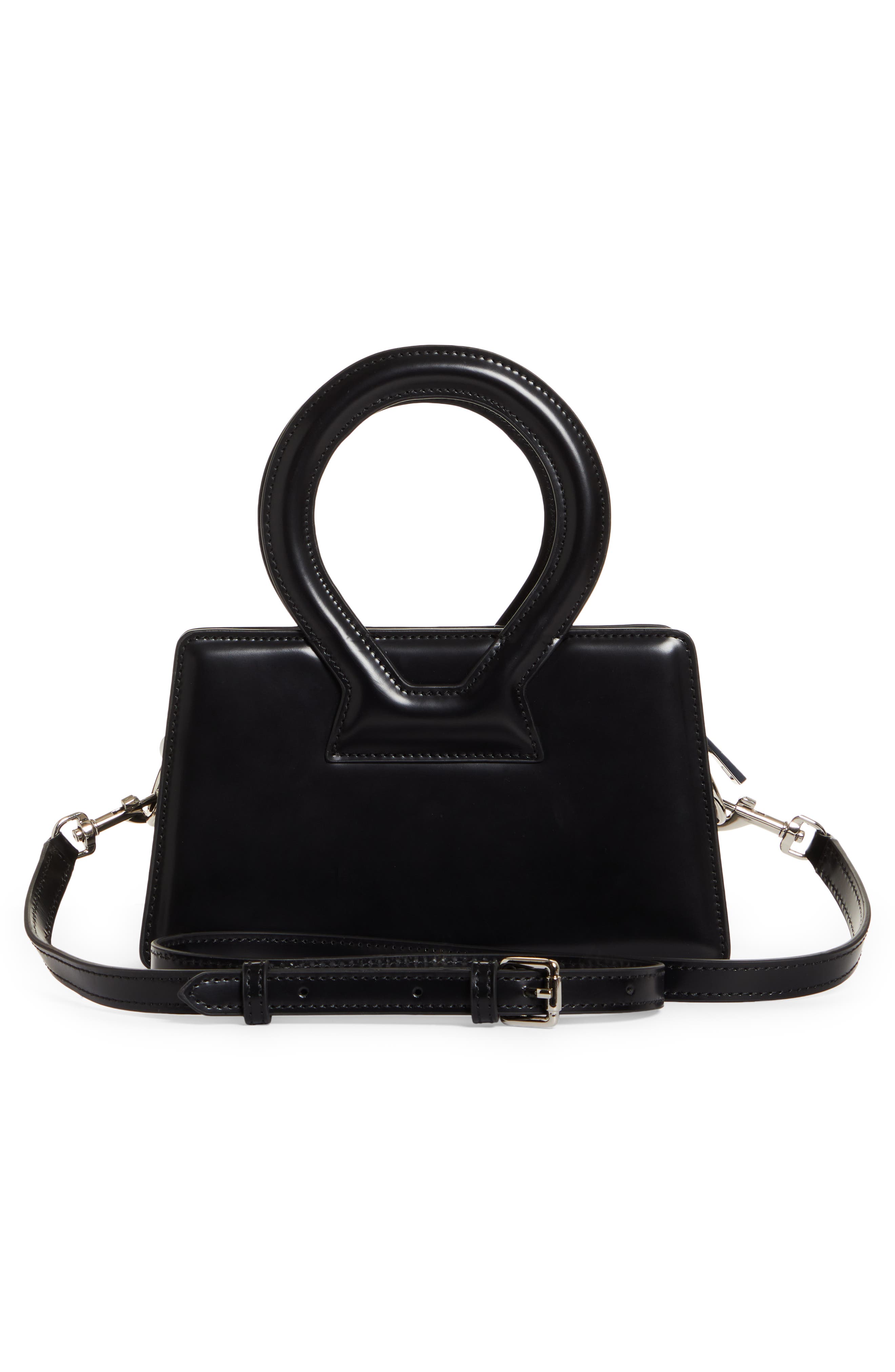 Luar Mini Ana Leather Top Handle Bag, Alternate, color, Black