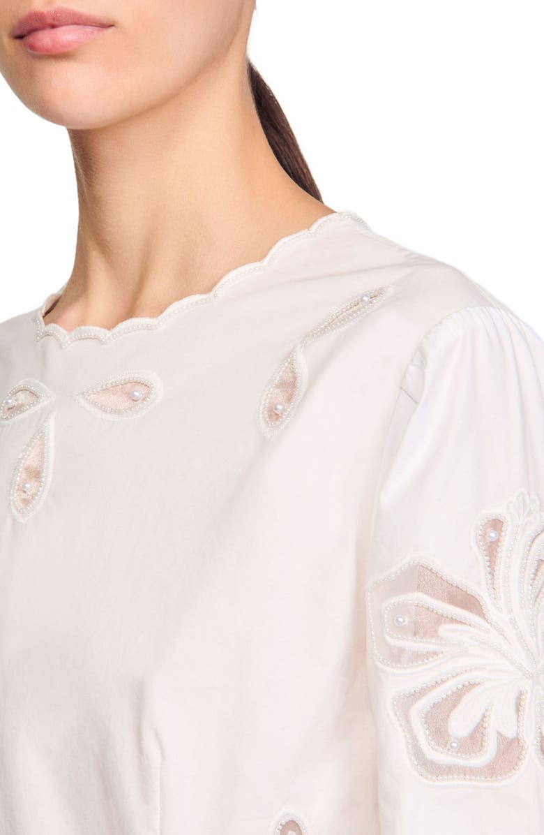 SANDRO Poplin crop top, Alternate, color, 