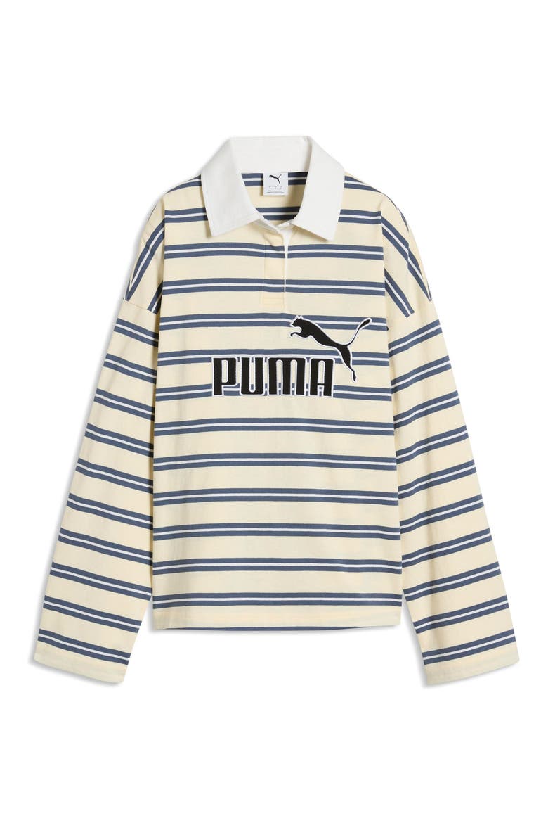 Elevated No. 1 Logo Striped Cotton Polo, Main, color, BUTTERCREAM-STRIPED