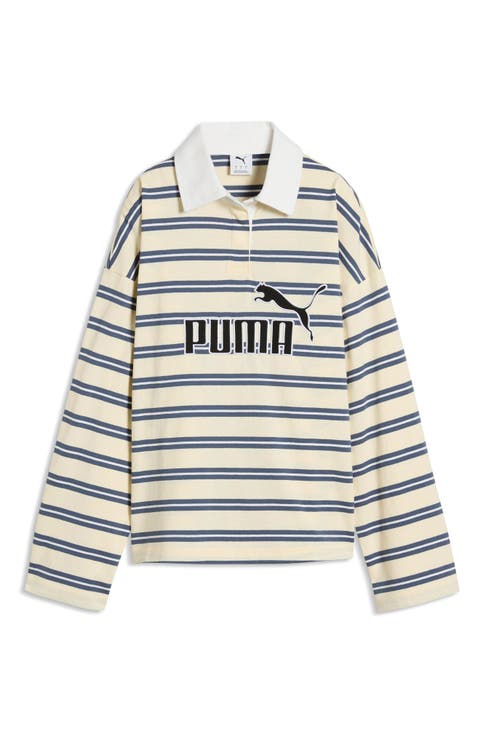 Elevated No. 1 Logo Striped Cotton Polo