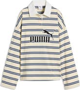 PUMA Elevated No. 1 Logo Striped Cotton Polo
