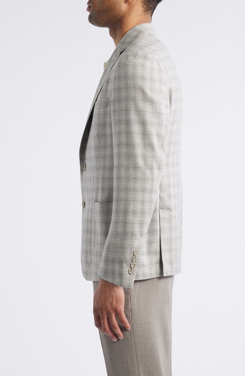 Vince Iker Regular Fit Plaid Silk & Wool Sport Coat, Alternate, color, Grey/ Brown
