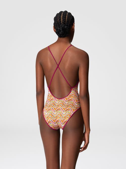 Missoni Zigzag-print Swimsuit In Multicoloured