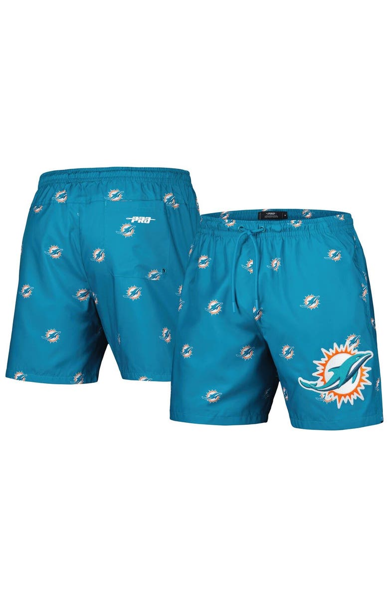PRO STANDARD Men's Pro Standard Aqua Miami Dolphins Allover Print Mini Logo Shorts, Main, color, 