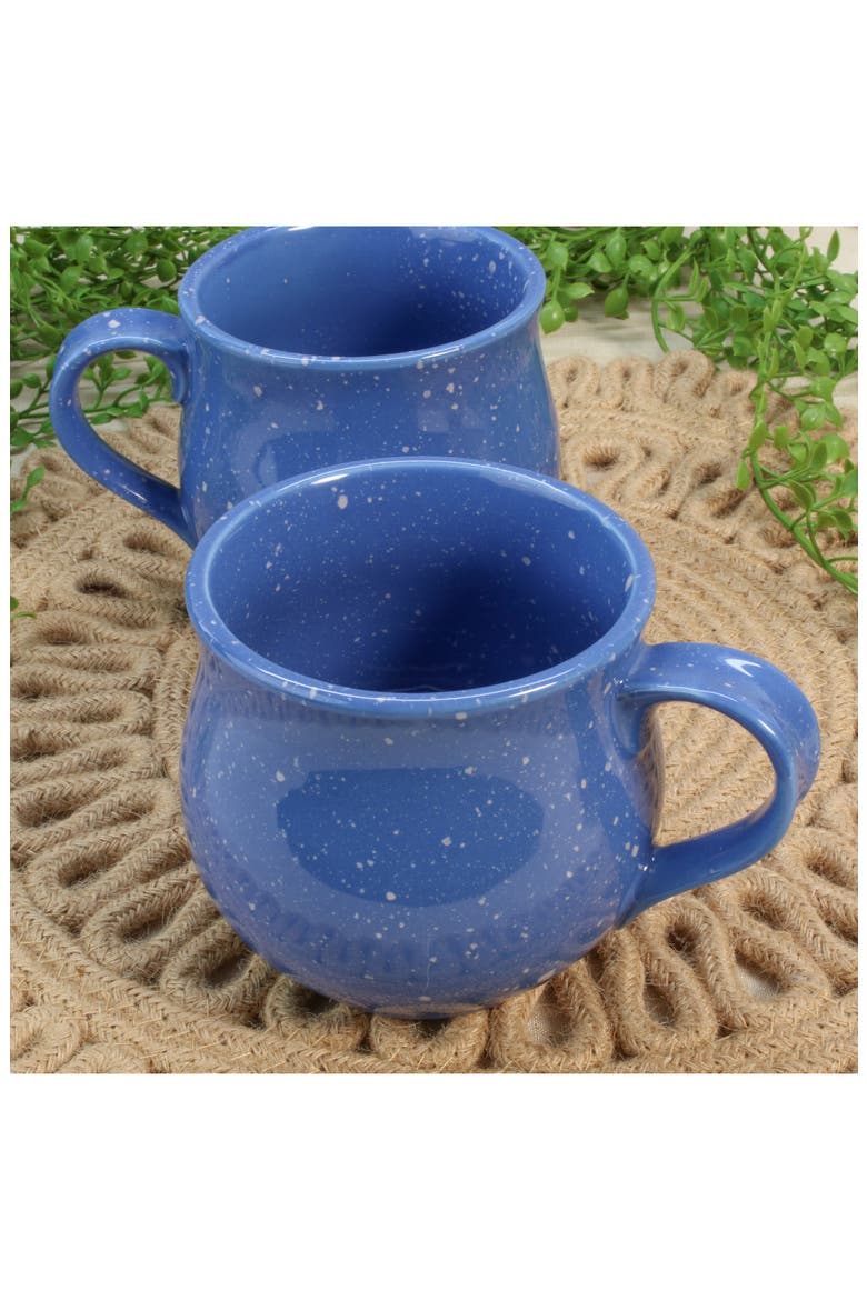 Set of 4 Belly Speckle Mugs, Alternate, color, BLUE